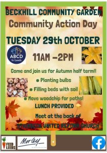 Beckhill Community Garden Community Action Day - 29th October 2024 - 11am-2pm Back of Stainbeck Church