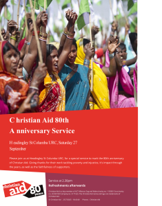 Christian Aid 80th Anniversary - Headingley St Columba - 27 September 2025 2.30pm